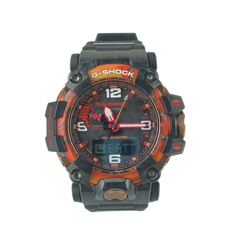 CASIO カシオ 腕時計 GSHOCK MASTER OF G LAND グレー文字盤 ブラック 樹脂 SS メンズ 40 th Anniversary Flare Red アナデジ