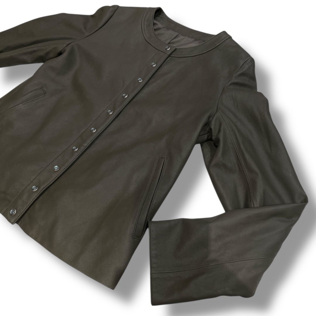 Posh Alma ポッシュアロマ ラムレザージャケット ノーカラージャケット