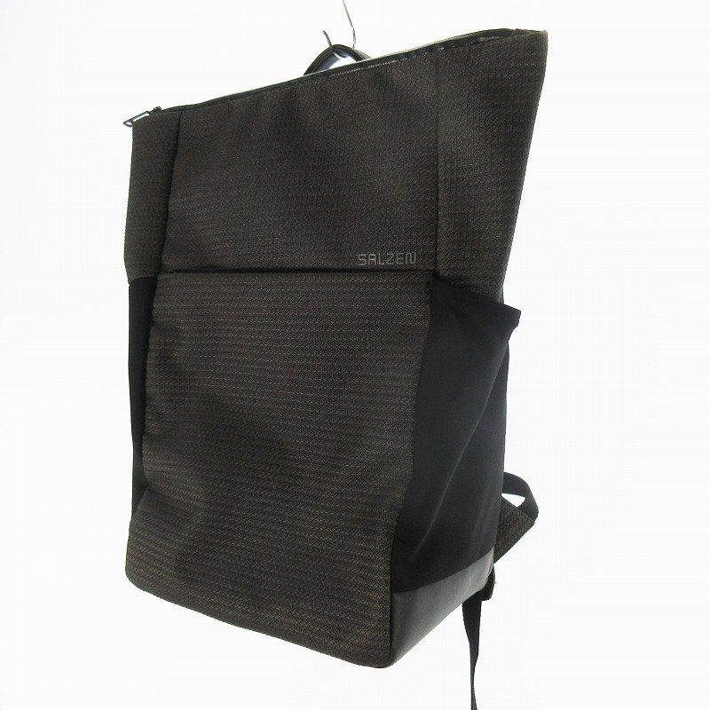 SALZEN サルゼン バックパック リュックサック チャコールグレー ブラック レザー キャンバス 鞄 ビジネスバッグ