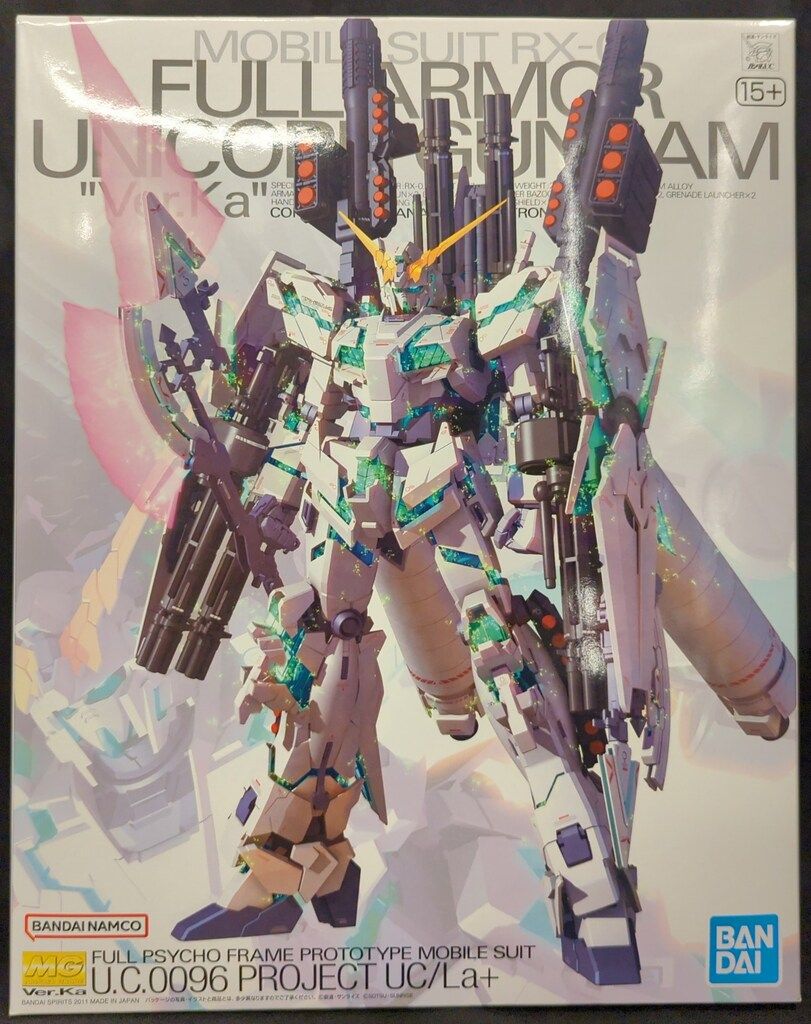 BANDAI SPIRITS MG 1 100 バンダイナムコ版 フルアーマーユニコーンガンダム Ver.Ka 15 表記