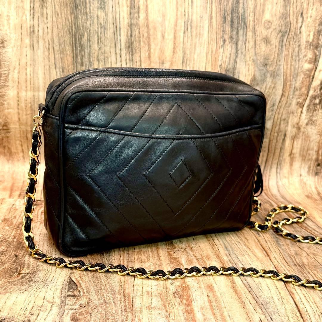 ⛄️極美品⛄️シャネルCHANELラムスキンココ フリンジ付ショルダー