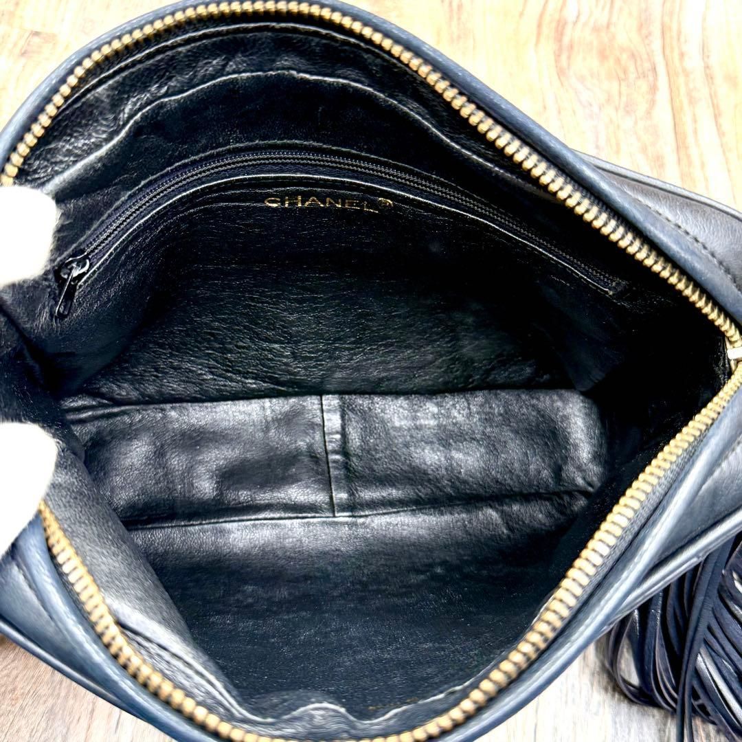 ⛄️極美品⛄️シャネルCHANELラムスキンココ フリンジ付ショルダー
