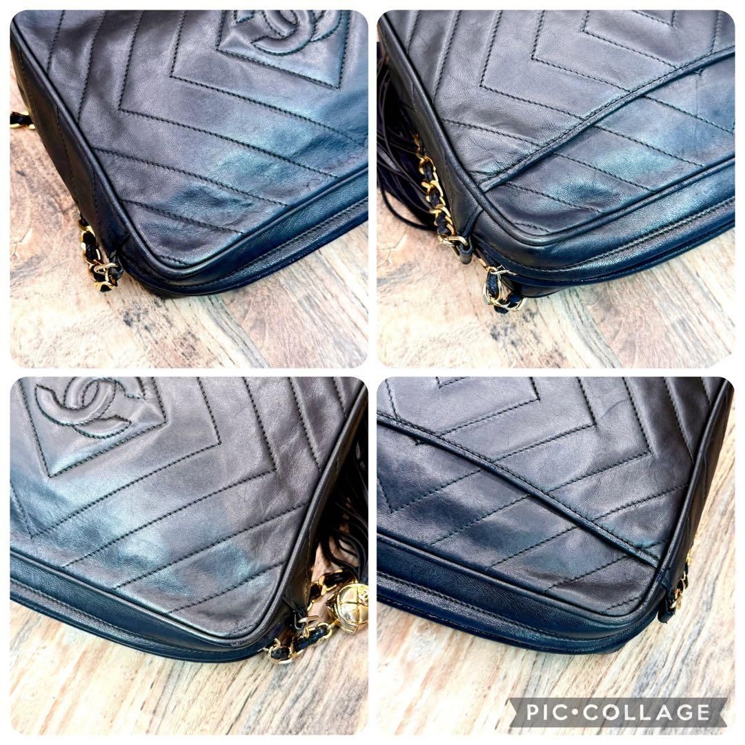 ⛄️極美品⛄️シャネルCHANELラムスキンココ フリンジ付ショルダー