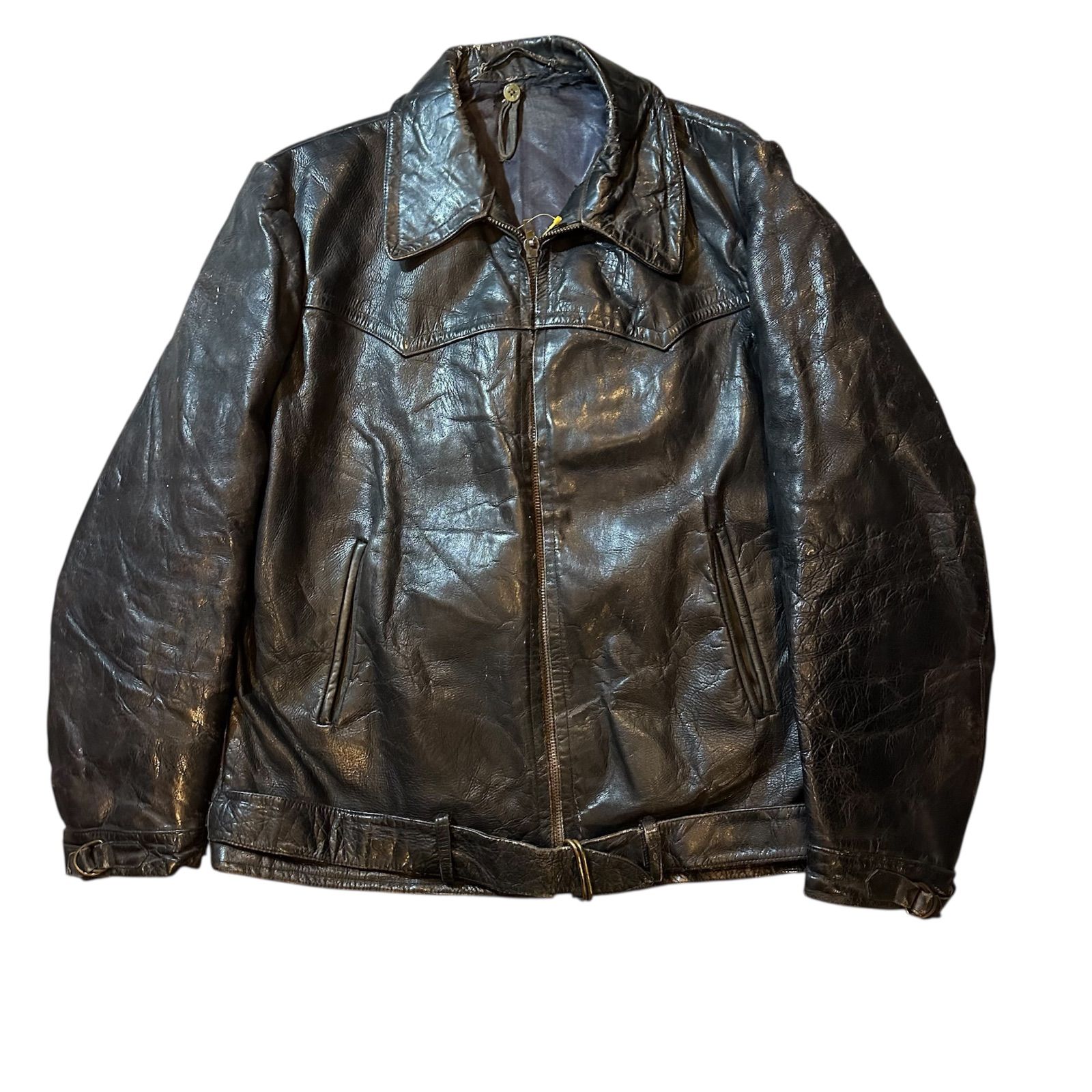Riders leather jacket ビンテージ ライダース レザージャケット D907