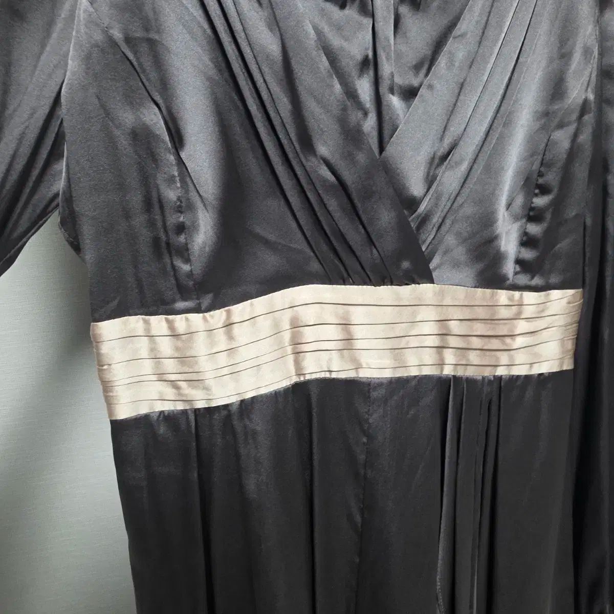  モジョエスピン シルク ロング スリーブ ミニ ワンピース 長袖 七分袖 ミニワンピース