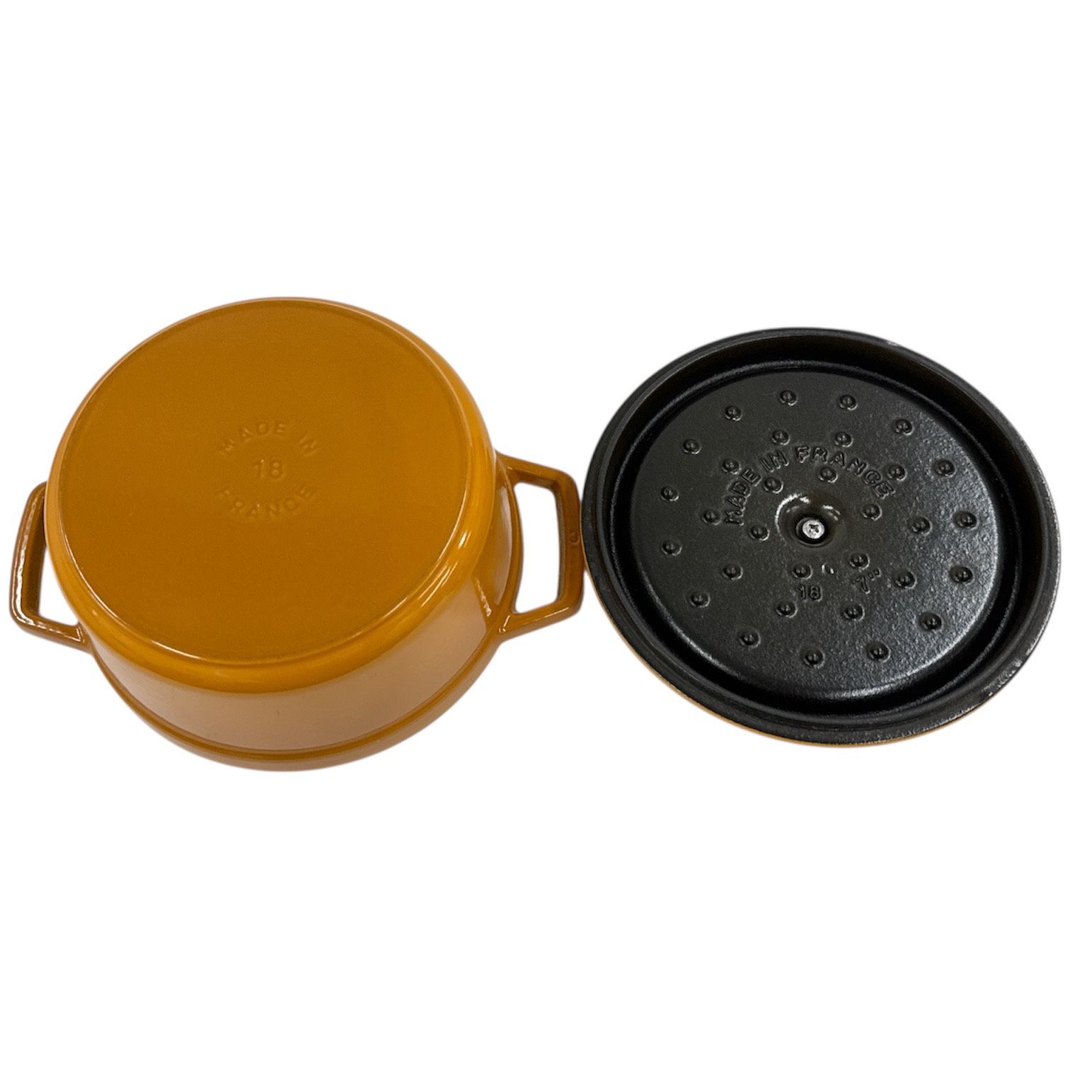 CH89 D STAUB ストウブ ピコ ココット 18cm ラウンド マスタード