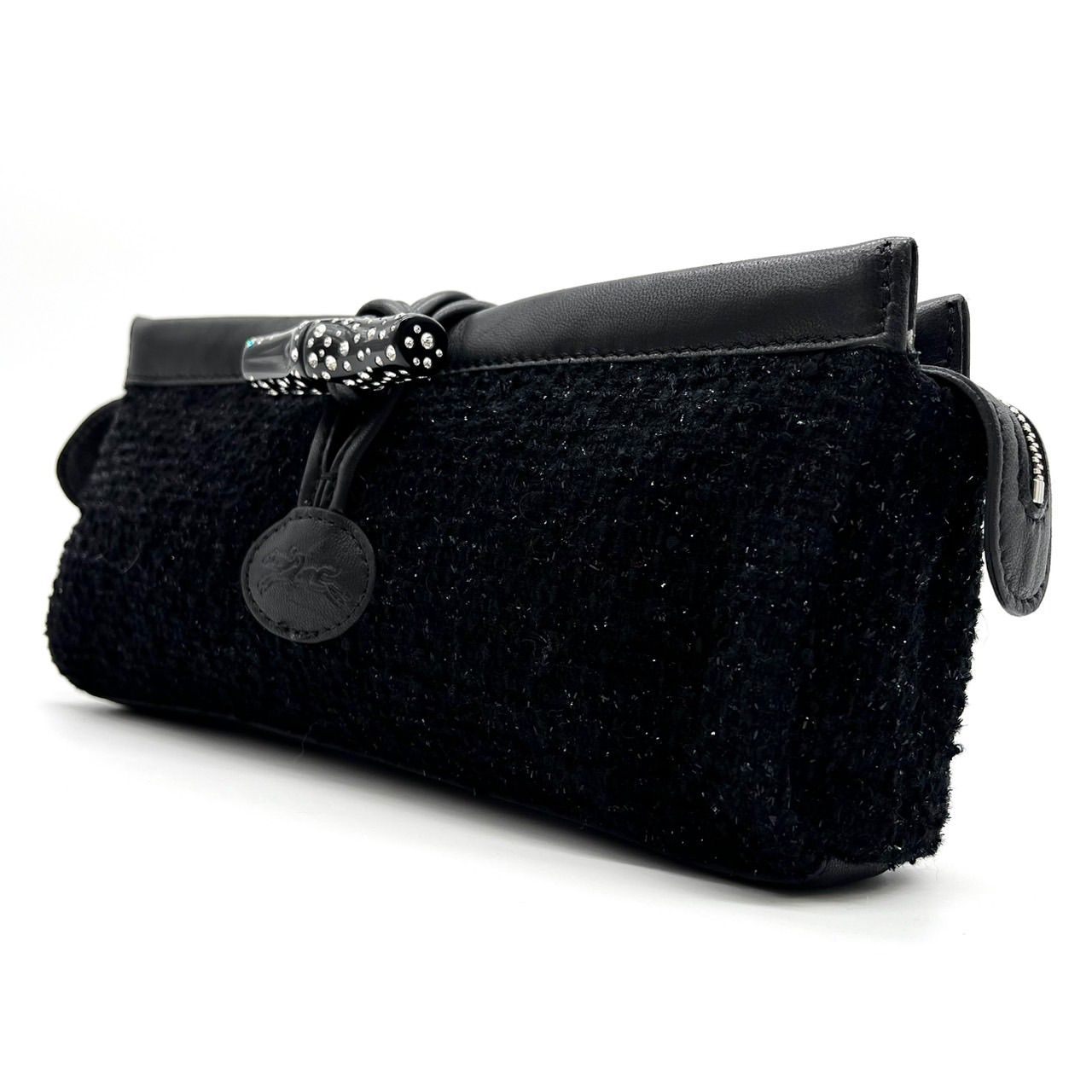 Longchamp ロンシャン トグル ポーチ セカンドバッグ ブラック 黒 キャンバス レディース メンズ ユニセックス 男女兼用 レザー ウール