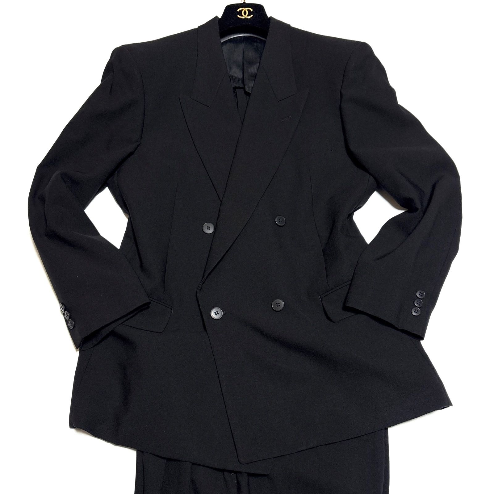  Masquerade Club HOMME ダブルブレスト ブラックフォーマル スーツセットアップ 冠婚葬祭 礼服 喪服 背抜き 黒 ブラック ブラックフォーマル スーツ