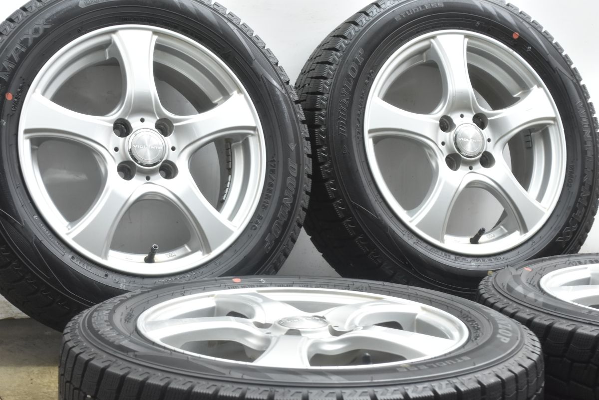 製 バリ溝 スタッドレス バイオレント 15 in 5 J 42 PCD 100 ダンロップ ウィンターマックス WM 02 175 65 R アクア ヴィッツ