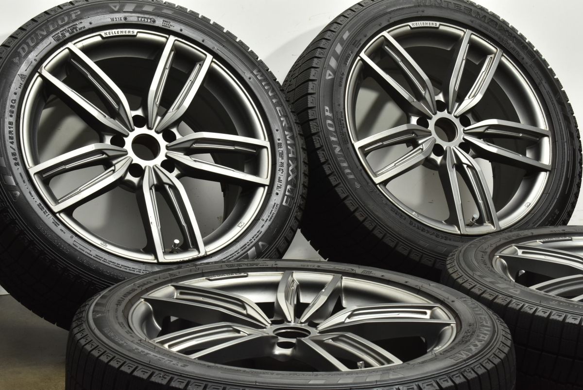 バリ溝 ケレナーズ 18 in 8 J 30 PCD 112 ダンロップ ウィンターマックス03 245 45 R BMW 5シリーズ スタッドレス 交換用
