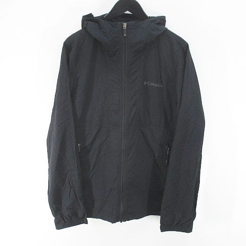 コロンビア Columbia 119 PM 3440 アウトドアウェア マウンテンパーカー ジャケット S 黒系 ブラック ジップアップ ロゴ 文字 刺繍 裏地