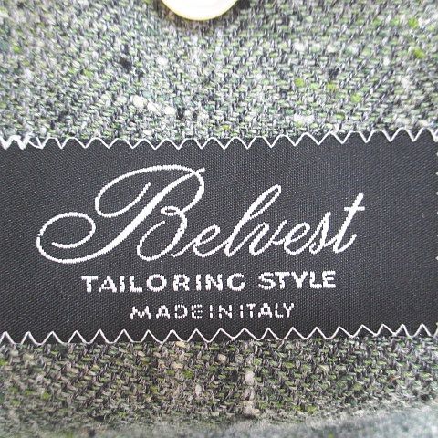 ベルベスト Belvest テーラード ジャケット 薄手 絹 シルク 麻 リネン
