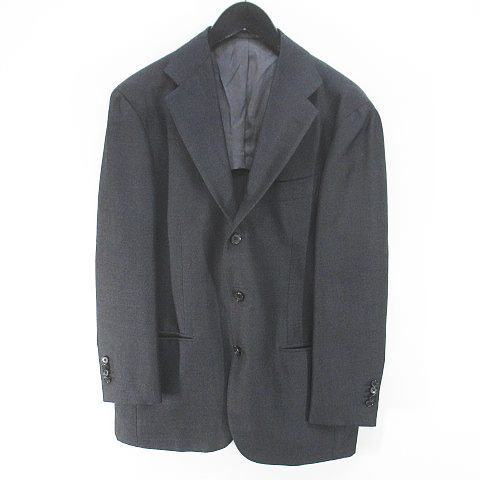 リングヂャケット RING JACKET セットアップ スーツ テーラード ジャケット パンツ スラックス 背抜き 灰系 グレー 毛 ウール モヘヤ 裏地 無地