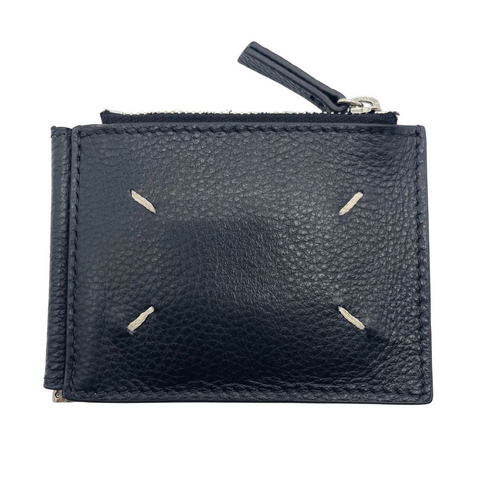 玉津店 Maison Margiela メゾンマルジェラ 二つ折り財布 マネークリップ付き レザー ブラック TA2500660