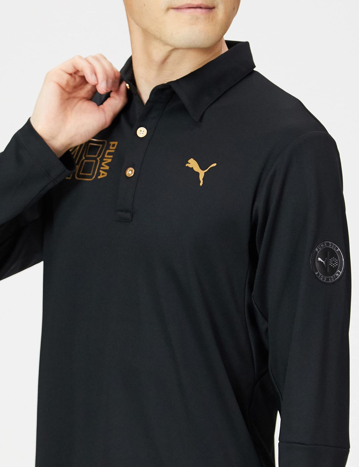 プーマ ゴルフシャツ ゴルフ AOP メタルプリント LS ポロシャツ メンズ プーマブラック 2 XL Free Size