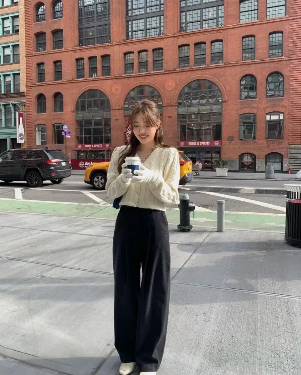 TANNAT ピン ワイド ウール パンツ チャコール s スラックス