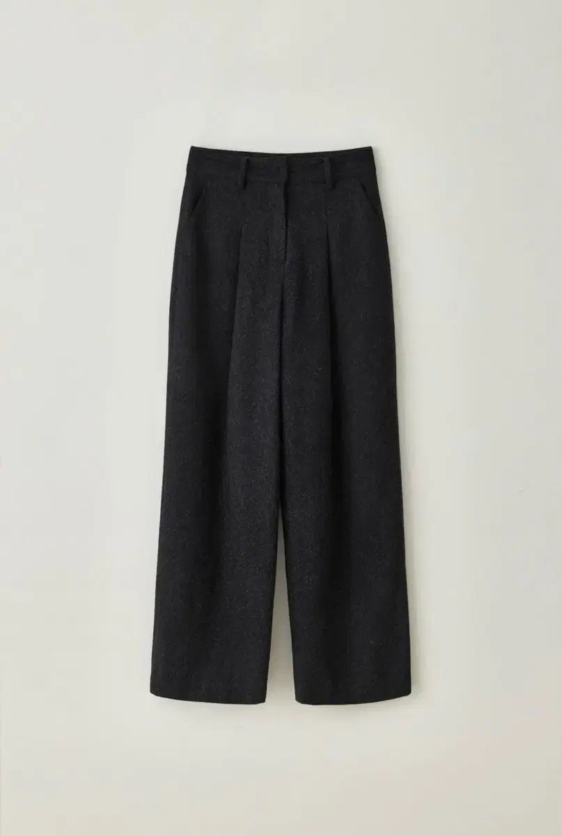  TANNAT ピン ワイド ウール パンツ チャコール s スラックス スラックス パンツ