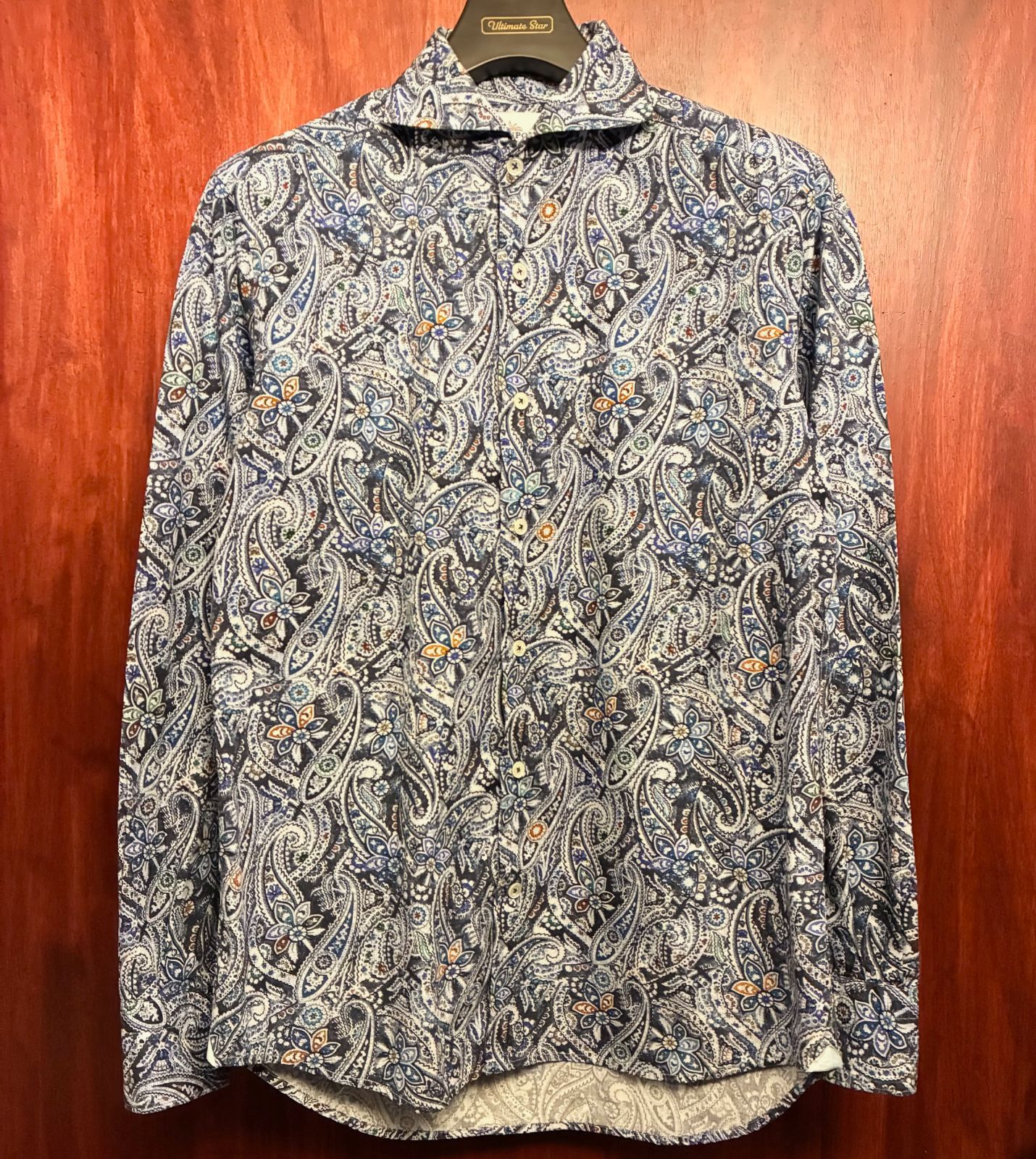 MADE IN JAPAN製 GALLIPOLI camiceria LEGGIUNO イタリア製生地 ペイズリー総柄 長袖シャツ マルチ 48サイズ