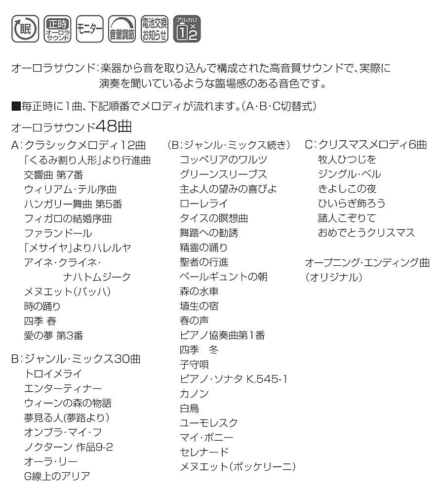 リズム(RHYTHM) 掛け時計 電波時計 アナログ からくり 48曲 メロディ 白 45.7x37.9x8.5cm 8MN407RH03 [ホワイト]