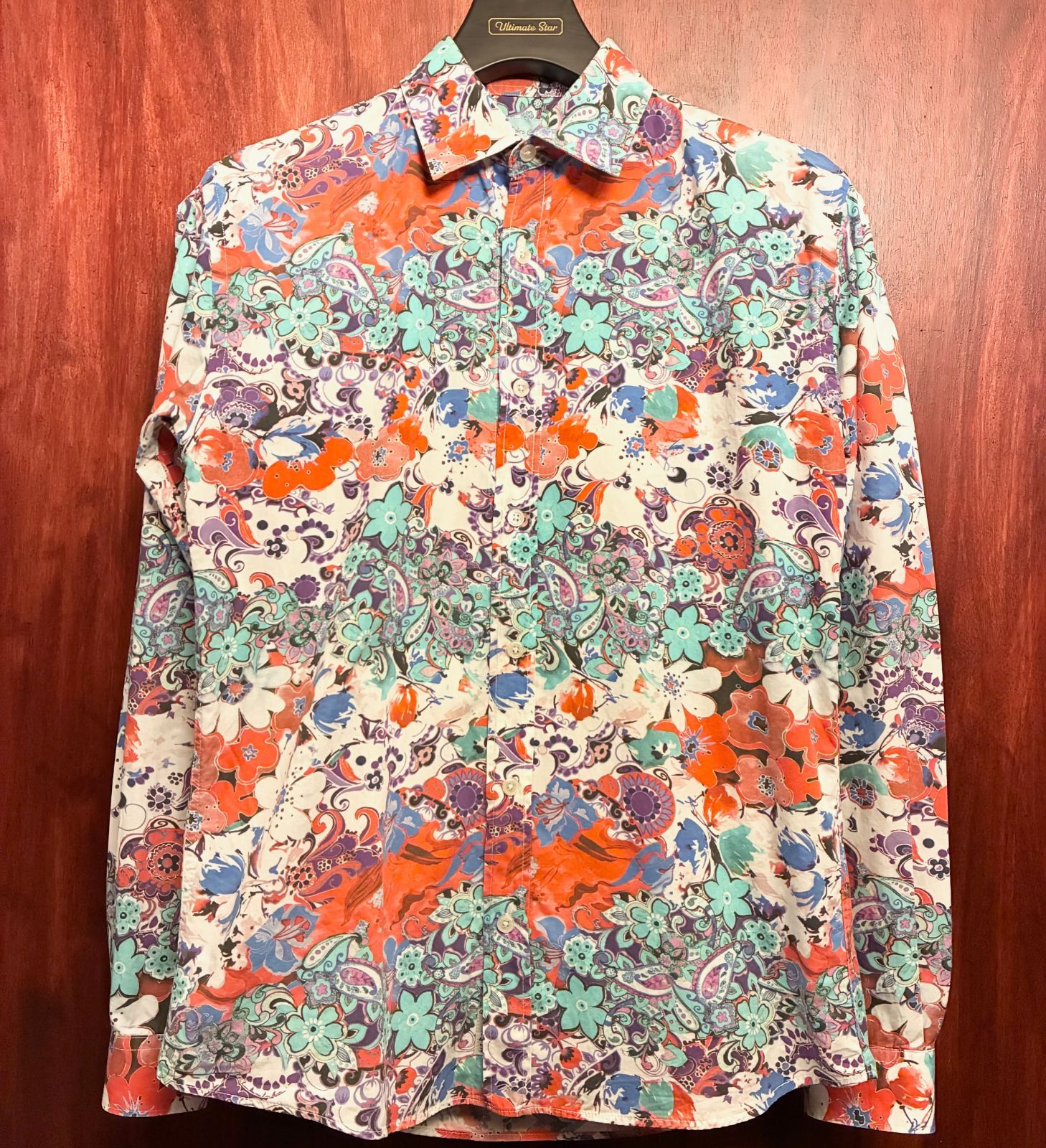 MADE IN ITALY製 Alessandro Gherardeschi 総柄 長袖シャツ マルチ XSサイズ