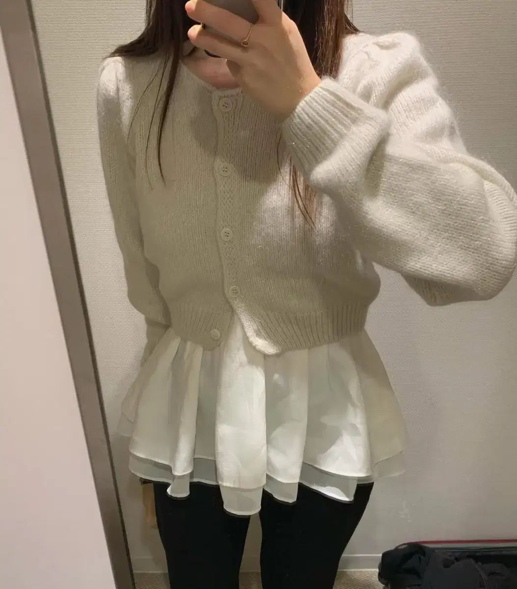 アパート オブ モヘア クロップド カーディガン レイヤード ビスチェ ブラウス set