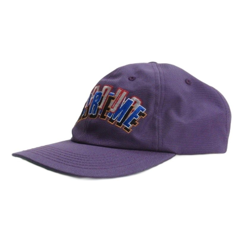シュプリーム SUPREME 21SS Stacked Cordura 6-Panel キャップ ロゴ 帽子 パープル AA