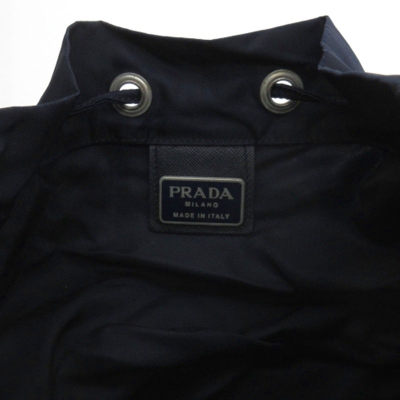  プラダ PRADA 三角ロゴプレート 巾着 ナイロン ハンドバッグ ワンショルダー ブラック その他 バッグ