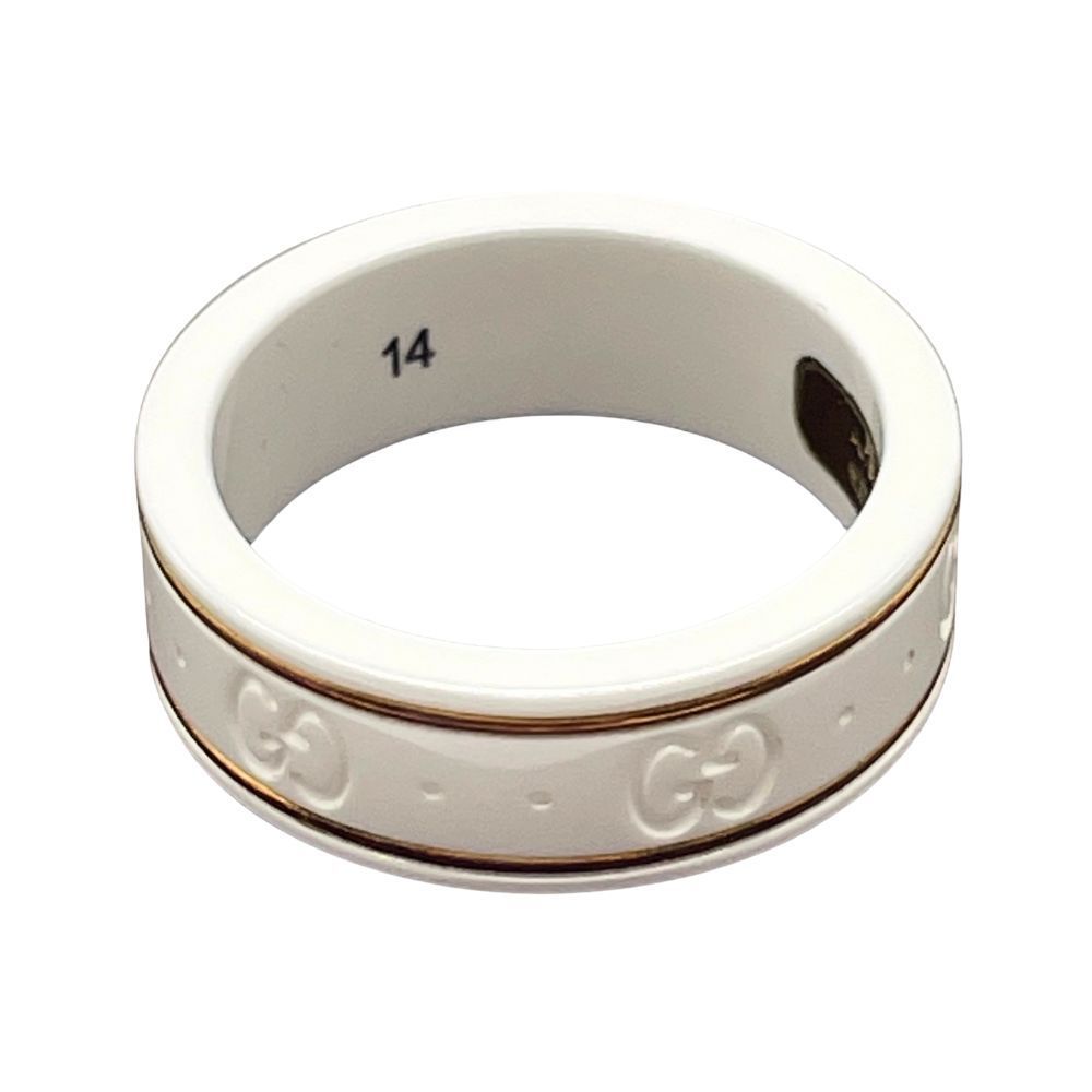 玉津店 GUCCI グッチ セラミックリング 14号 K18コンビ TA2500663