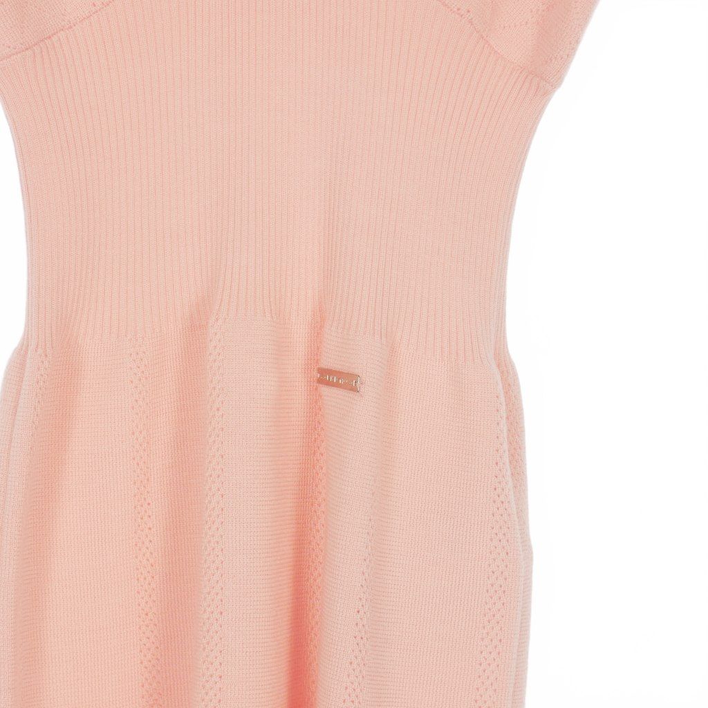  ディースクエアード 23 AW レース 刺繍 ニットドレス チュニック 半袖 XS ピンク 正規 長袖 七分袖 ミニワンピース