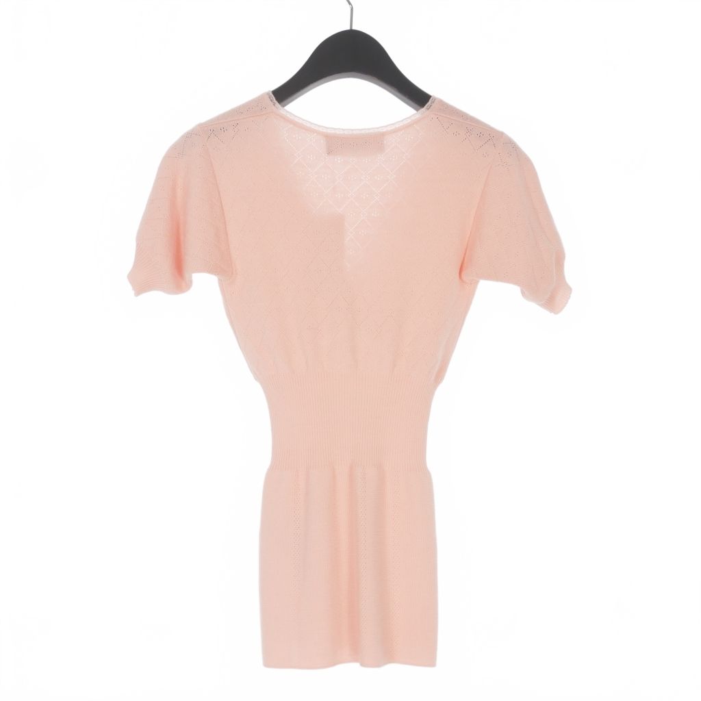 ディースクエアード 23 AW レース 刺繍 ニットドレス チュニック 半袖 XS ピンク 正規