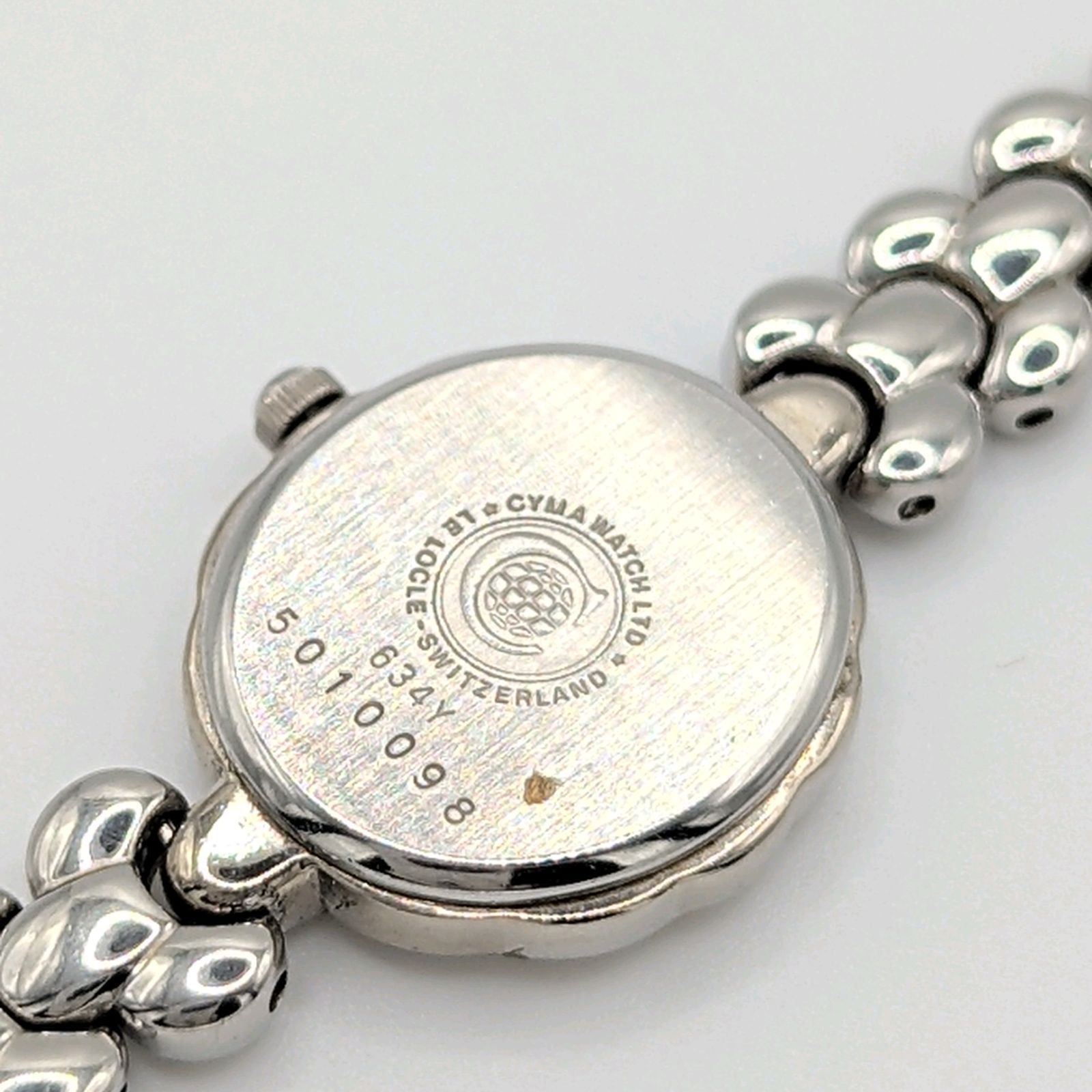 CYMA Louis XV Watch Quartz Ladies Round Silver Y2K 00S Vintage