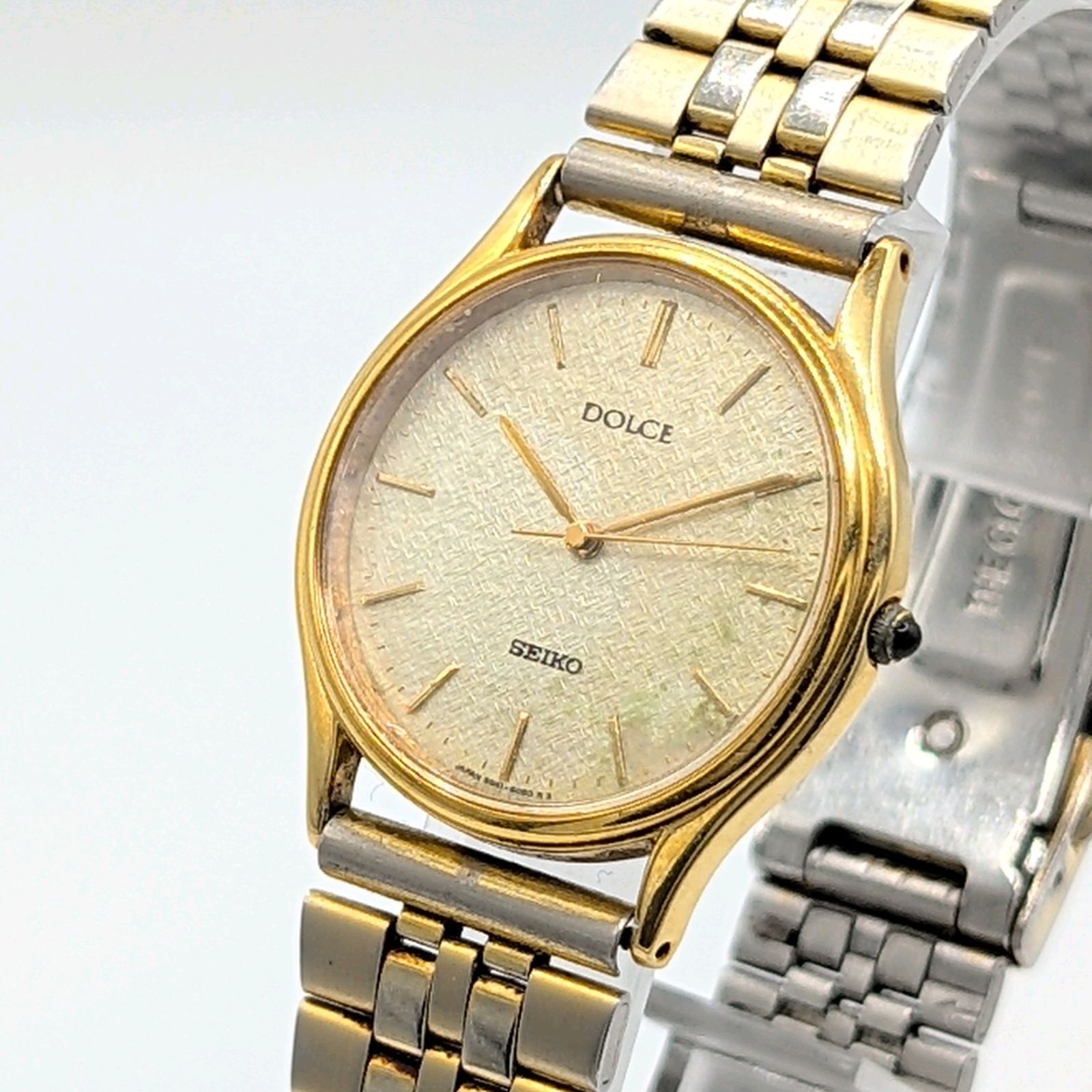 SEIKO DOLCE 8N41-6060 Watch Ladies Quartz Round ゴールド Y2K 00S
