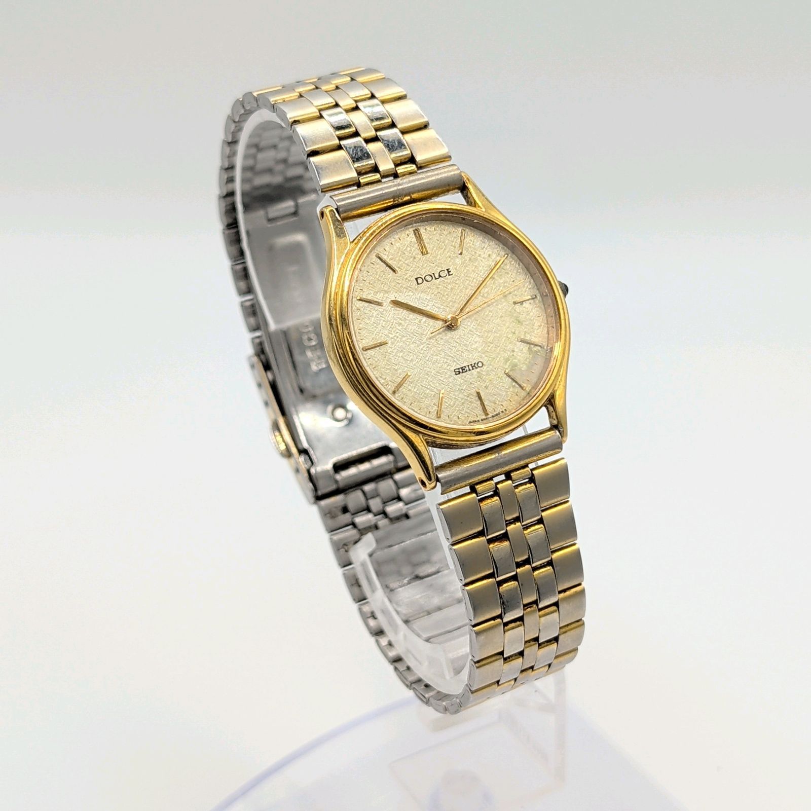 SEIKO DOLCE 8N41-6060 Watch Ladies Quartz Round ゴールド Y2K 00S