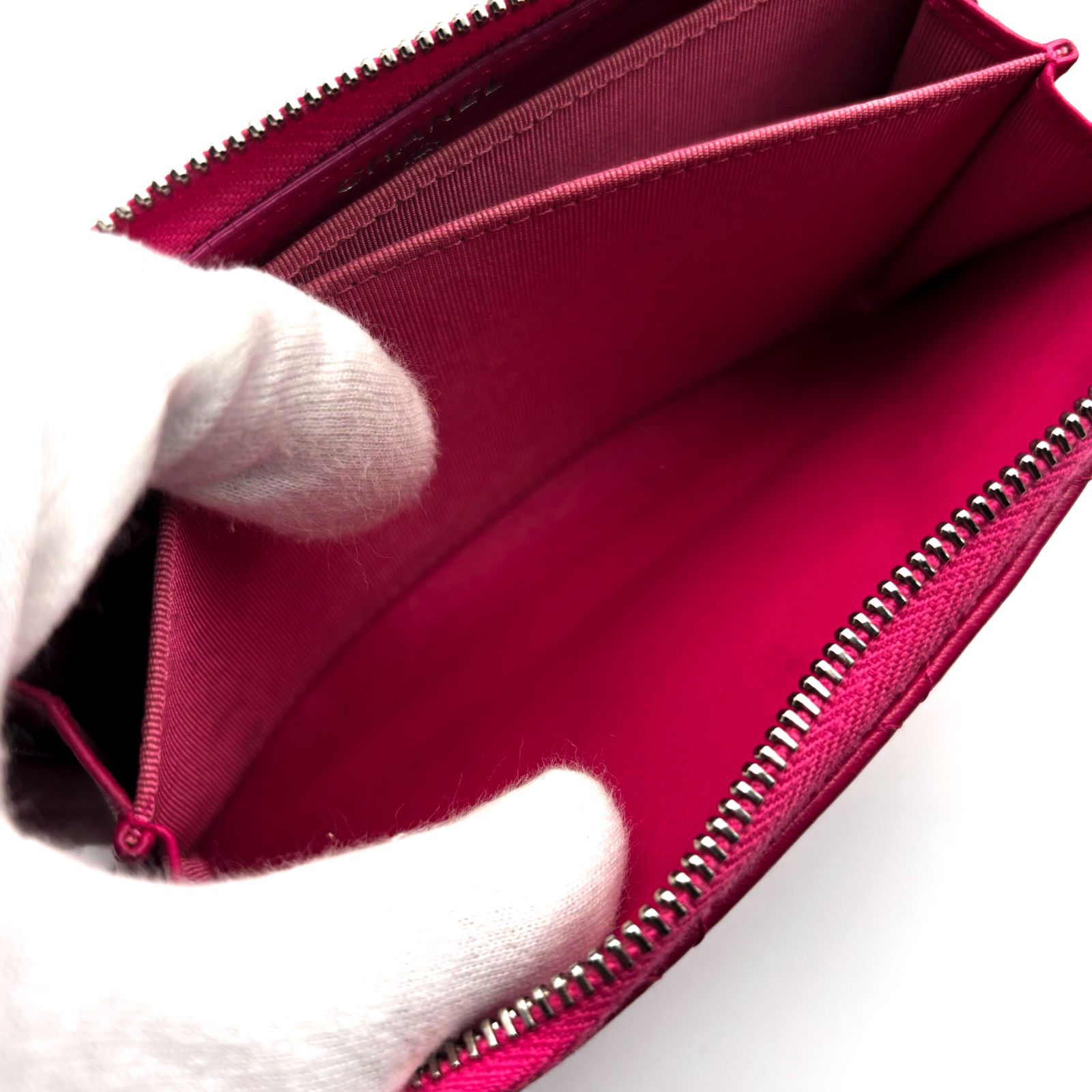 極美品✨】シャネル ミディアム 財布 マトラッセ ラウンドジップ