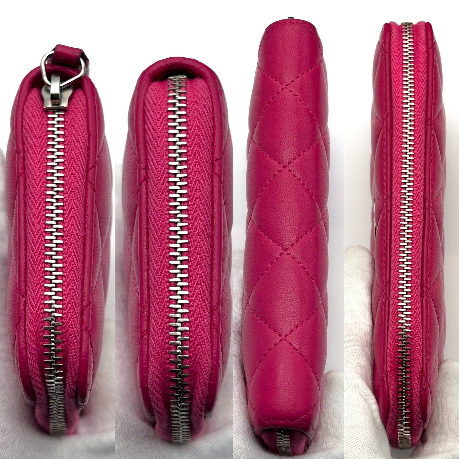 極美品✨】シャネル ミディアム 財布 マトラッセ ラウンドジップ