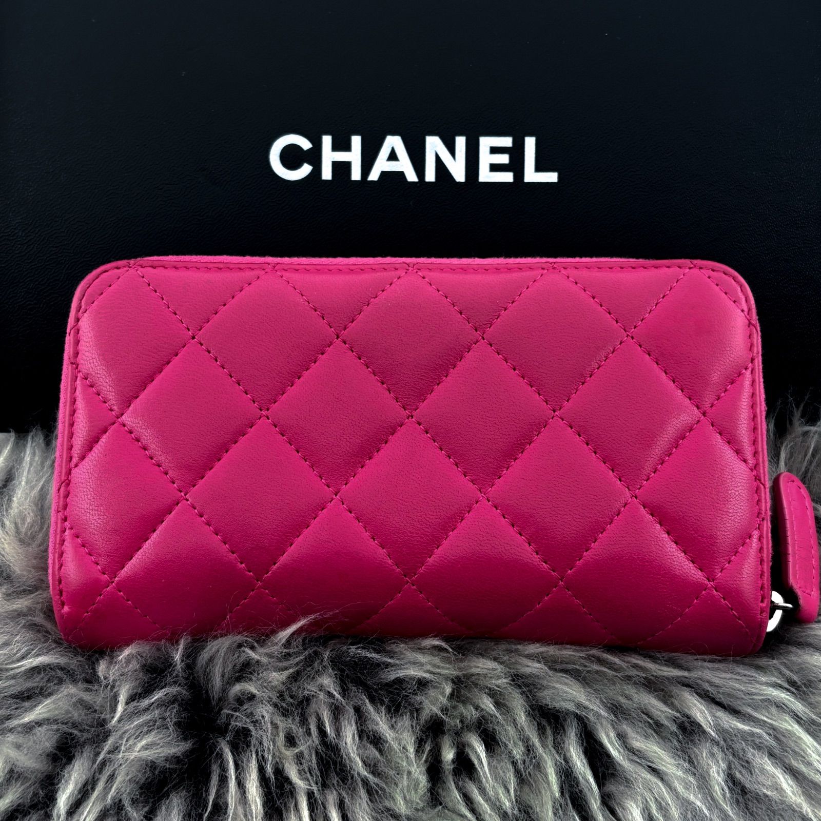 極美品✨】シャネル ミディアム 財布 マトラッセ ラウンドジップ