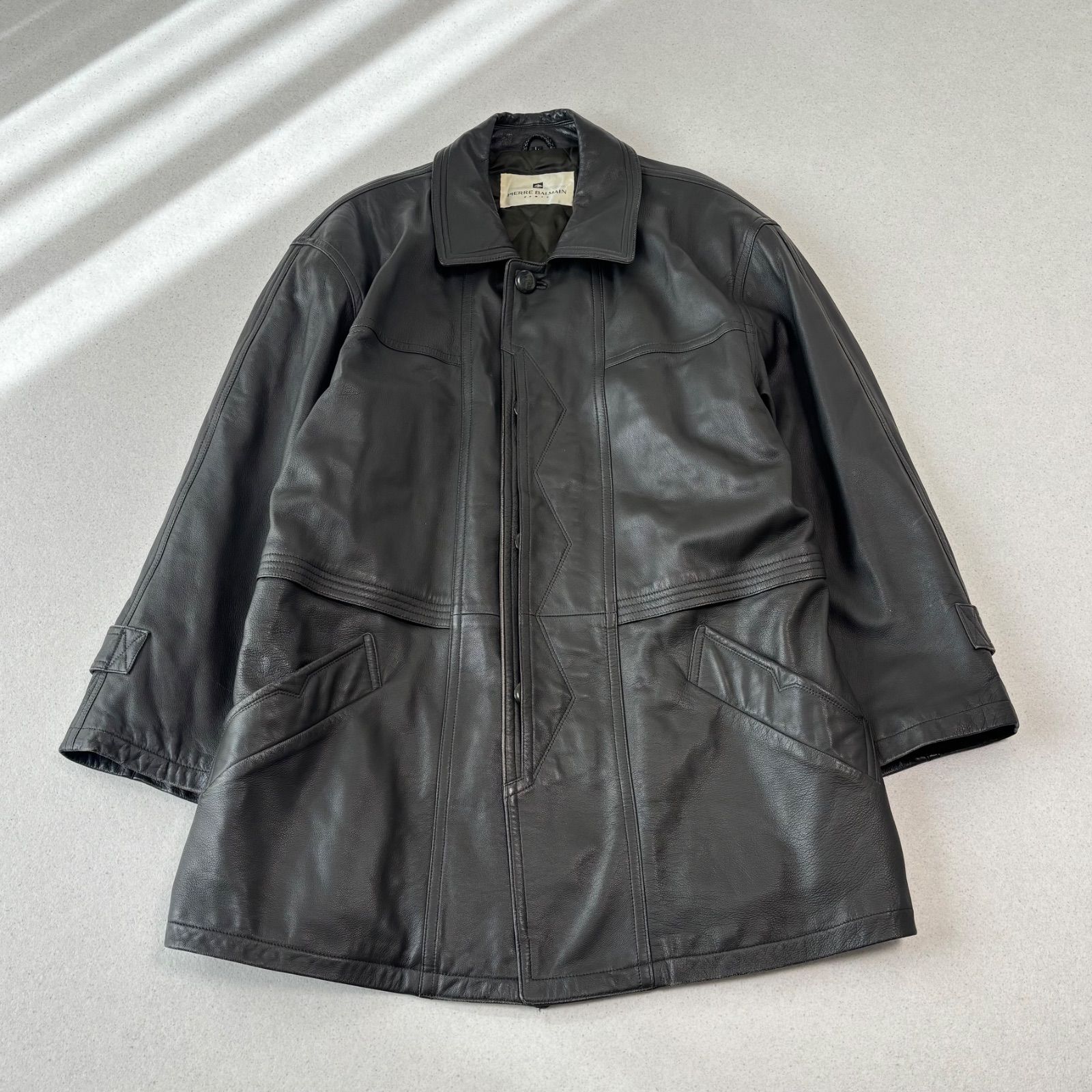 PIERRE BALMAIN ピエールバルマン レザー コート ジャケット Lサイズ
