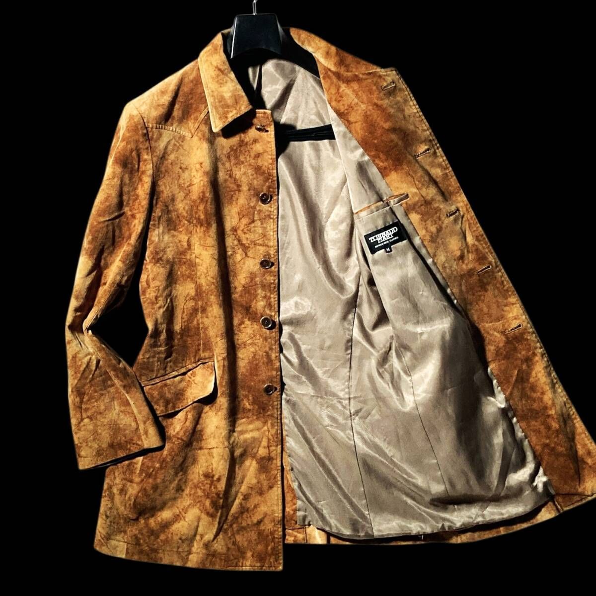 TORNADO MART 00s archive 平成の優美 立体ムラ染め ジャケット コート ウエスタン モールスキン M トルネードマート Y2Kヴィンテージ