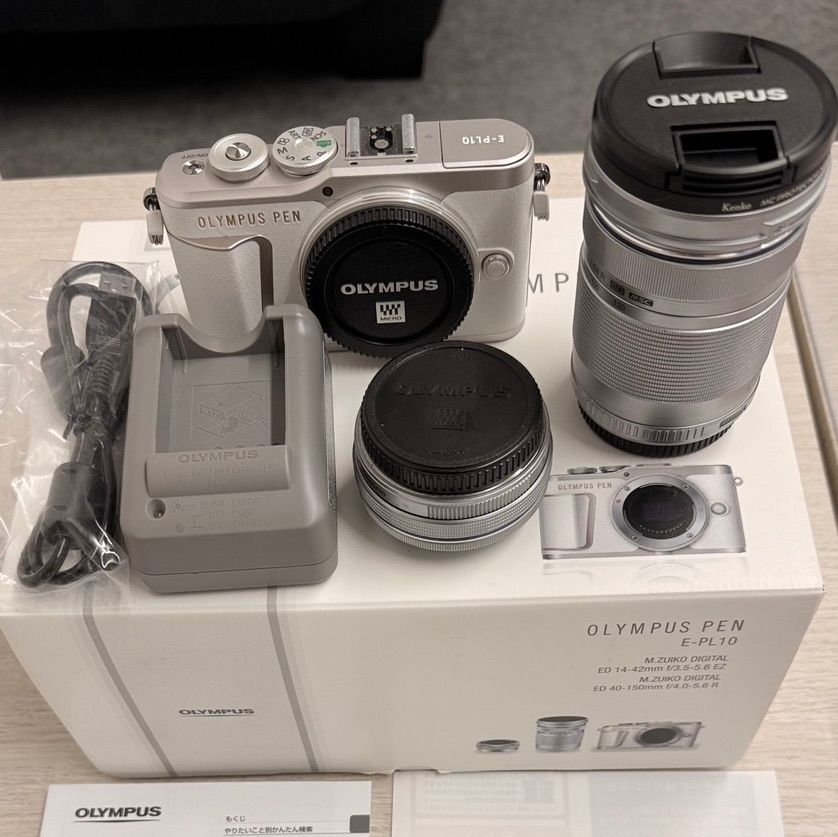 OLYMPUS ミラーレス一眼カメラ PEN E-PL10 EZダブルズームキット ホワイト R25K2