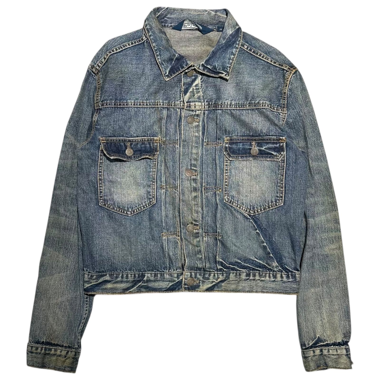 POLO RALPH LAUREN ポロラルフローレン 90’s 00 s セカンド タイプ ヴィンテージ 加工 デニム トラッカー ジャケット JR-RL-LM3107 L インディゴ インパクト21タグ 90年代後半~00年代