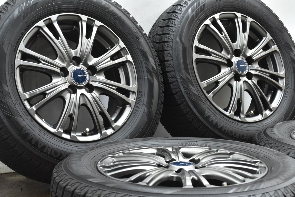 バリ溝 スタッドレス ABATIS 15 in 6 J 43 PCD 100 ヨコハマ アイスガード6 iG 60 195 65 R 30 50 プリウス カローラツーリング 等に