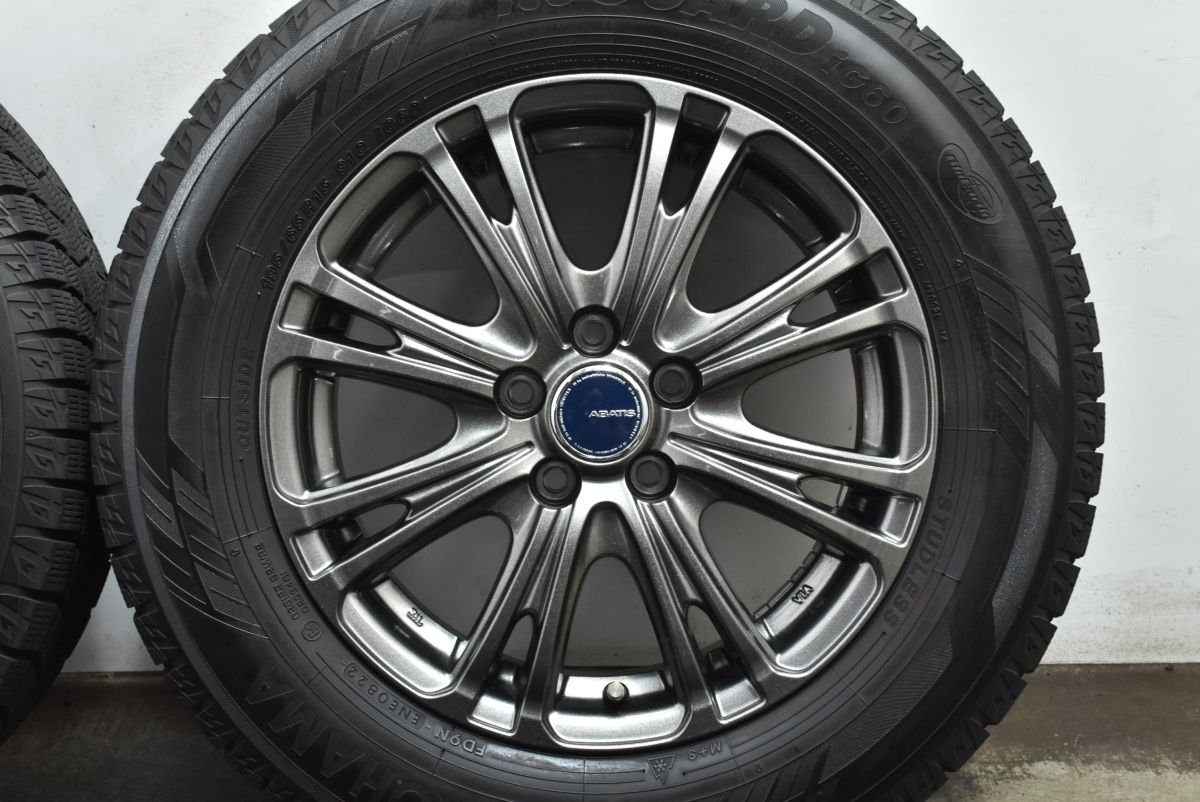  バリ溝 スタッドレス ABATIS 15 in 6 J 43 PCD 100 ヨコハマ アイスガード6 iG 60 195 65 R 30 50 プリウス カローラツーリング 等に 15インチ タイヤ ホイールセット
