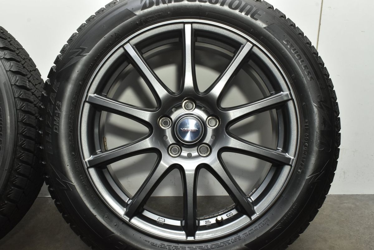  バリ溝 VELVA CHARGE 18 in 7 5 J 48 PCD 114 3 ブリヂストン ブリザック DM V 225 55 R クロストレック フォレスター ZR 18インチ タイヤ ホイールセット