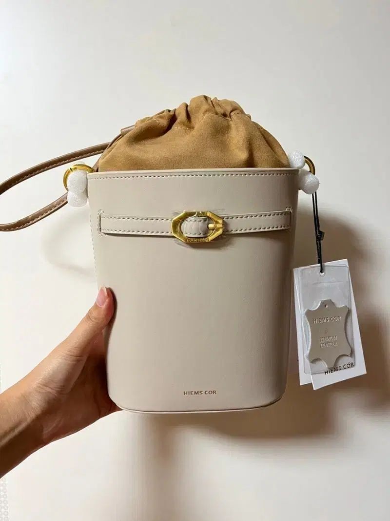 イェムスコル アイボリー ミニ バケットバッグ