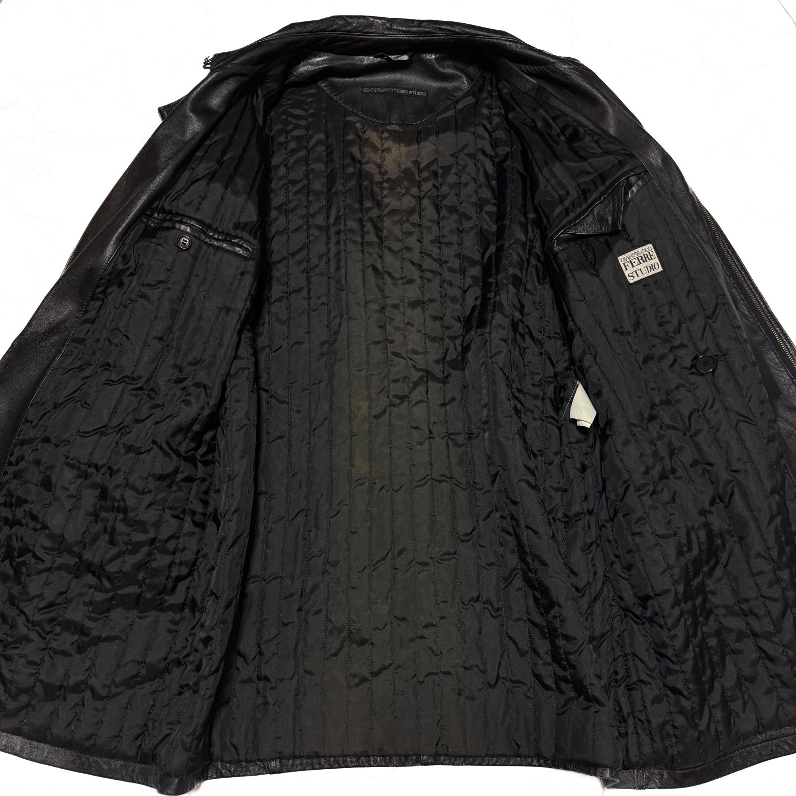 【至高イタリア製】 GIANFRANCO FERRE マスタード　レザーブルゾン 至高イタリア製】 GIANFRANCO FERRE マスタード レザーブルゾン 2025年
