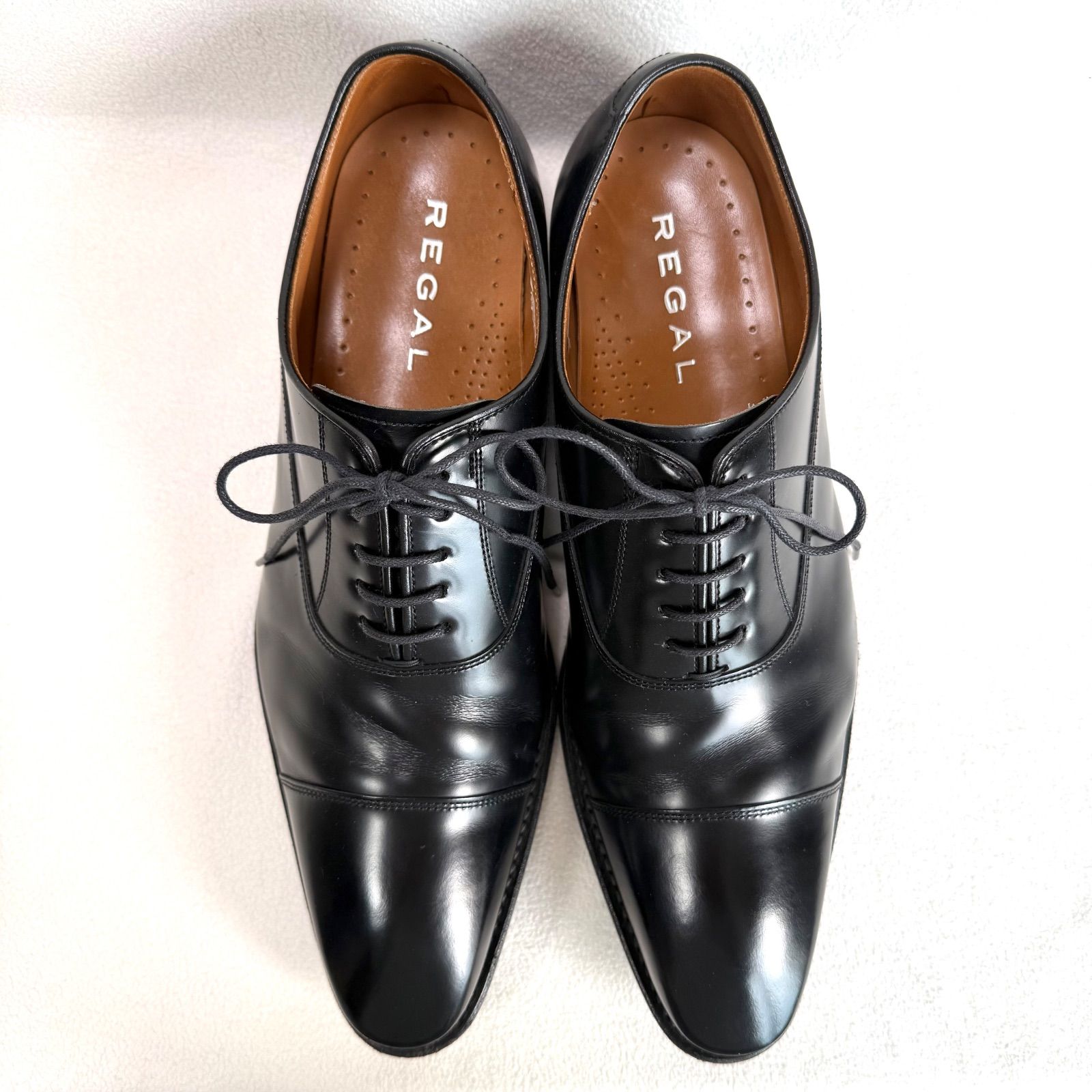 極美品 REGAL ストレート ビジネス シューズ 革靴 25.5 黒 315R 極美品・25.5✨リーガル 315R ストレートチップ レザー ブラック 本革
