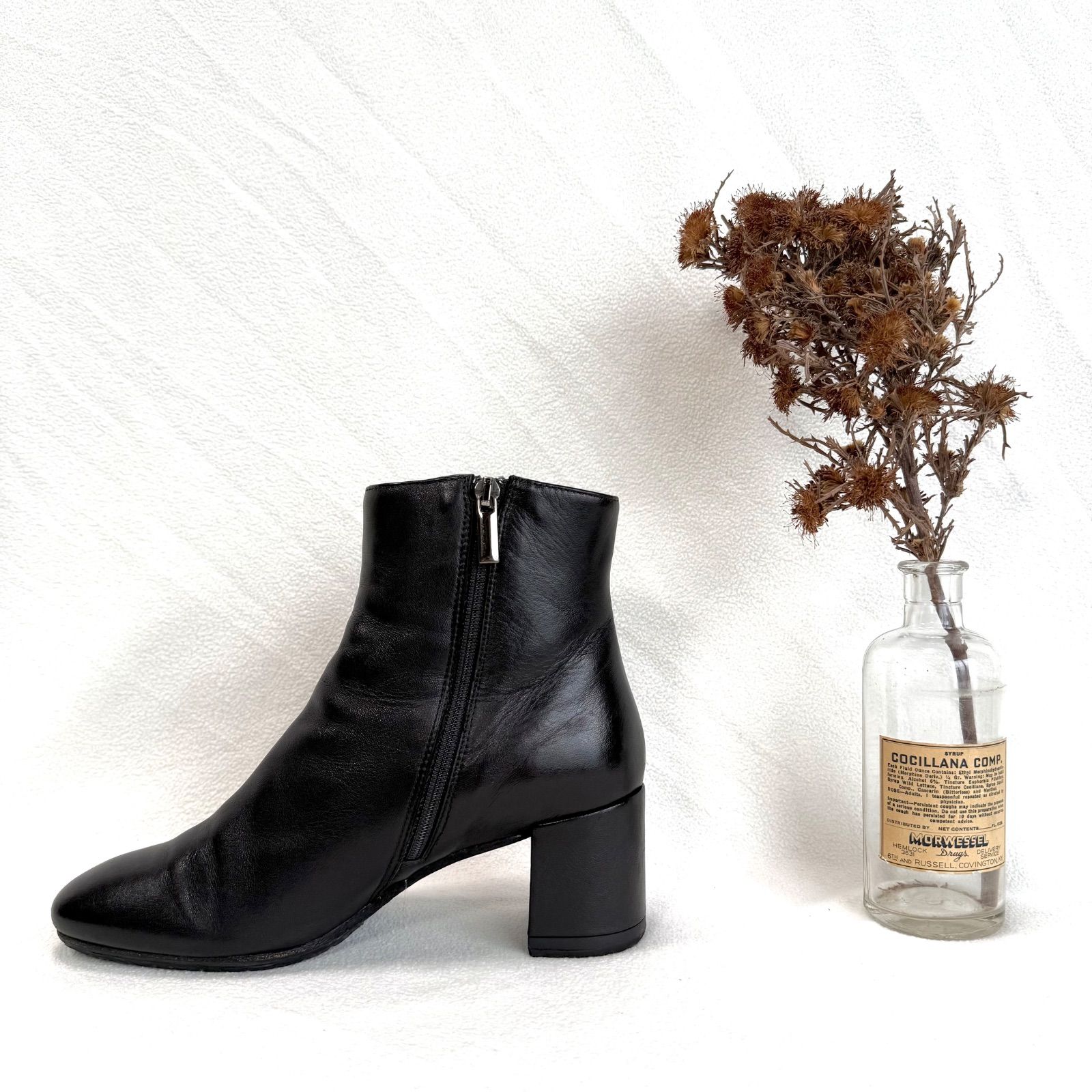 極美品✨ファビオルスコーニ サイドジップ レザー ショートブーツ　② 極美品✨ファビオルスコーニ FABIO RUSCONI サイドジップ レザー