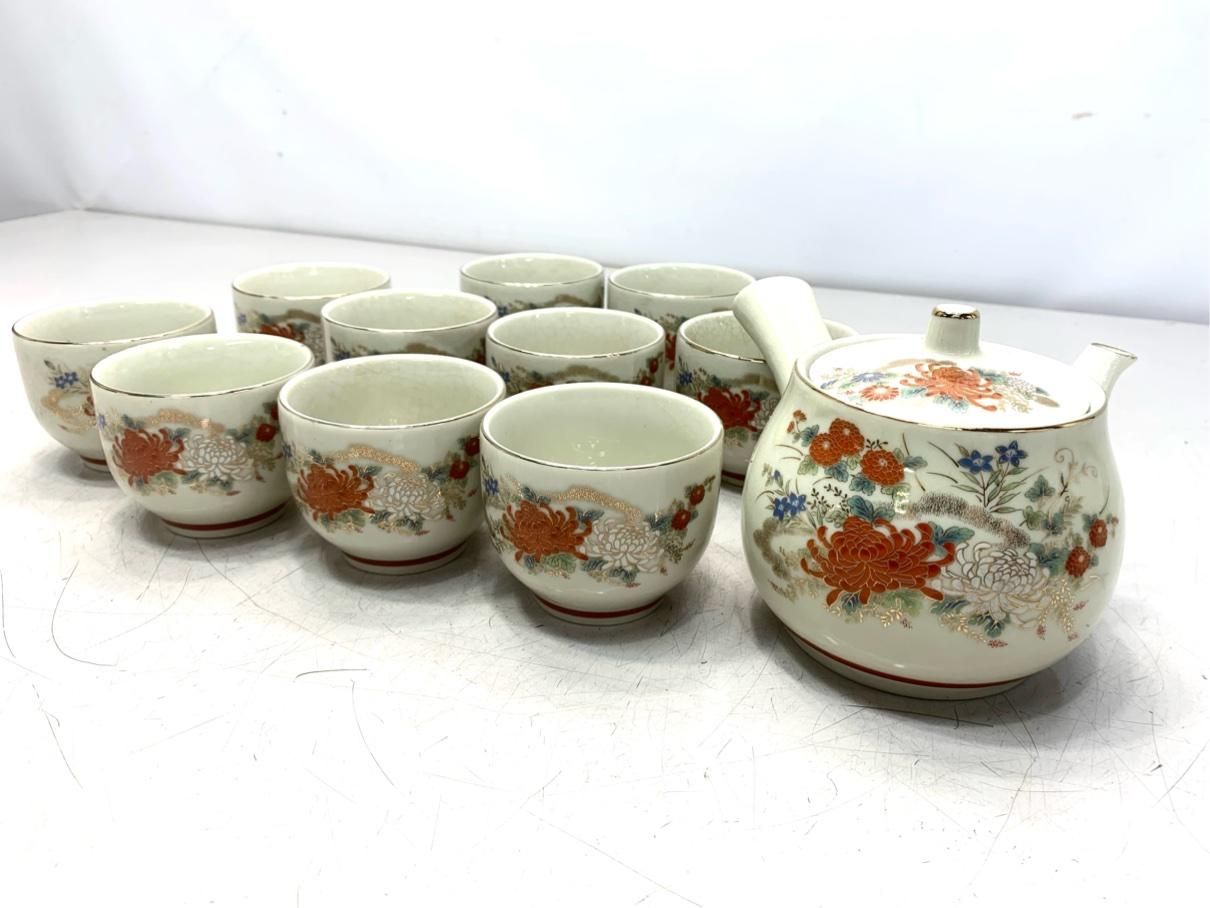 貴重 九谷焼 急須 湯呑み セット 金山 茶器 アンティーク ヴィンテージ