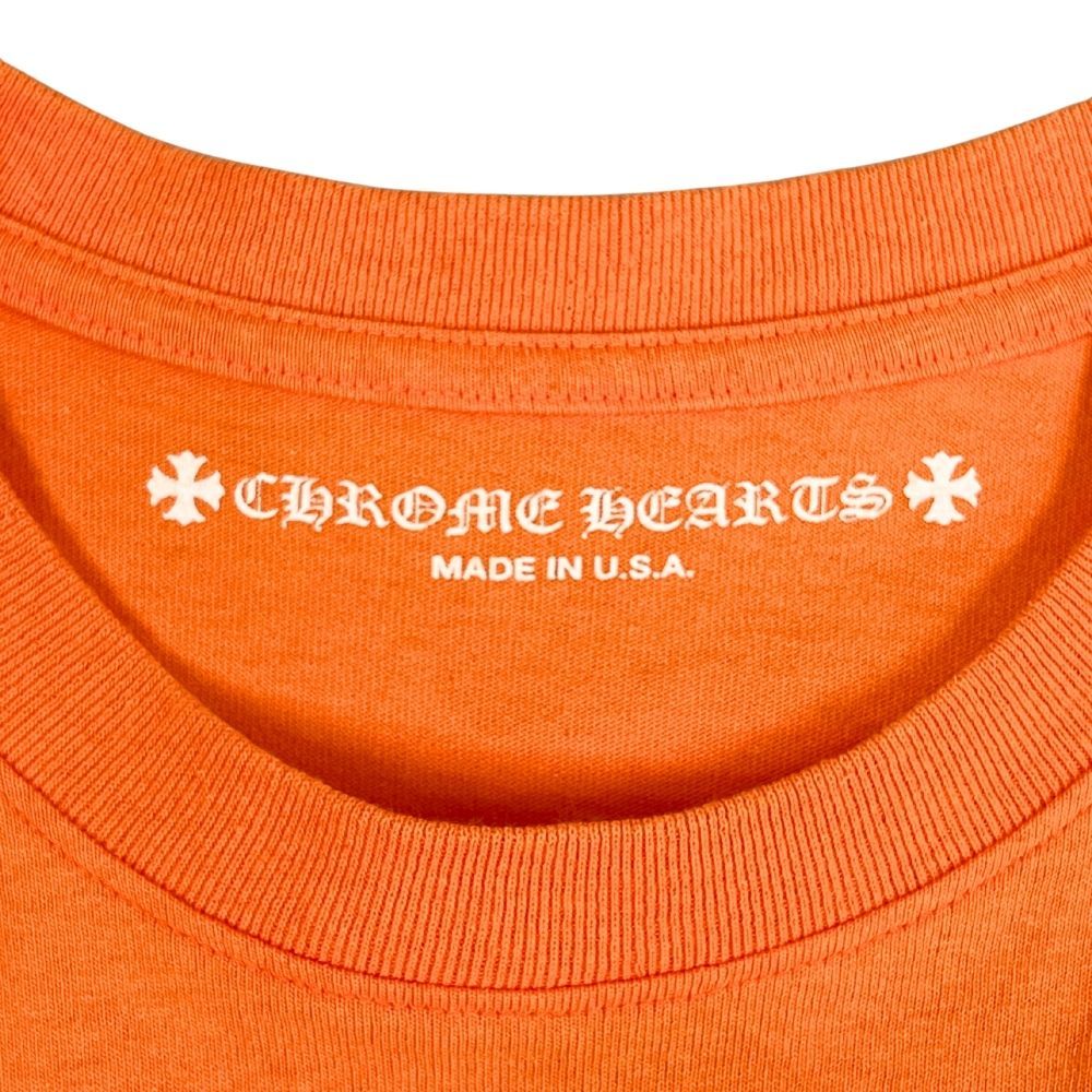 クロムハーツ オレンジ セメタリークロス プリント 半袖 Tシャツ M CHROME HEARTS クロムハーツ クルーネック オレンジ セメタリークロス
