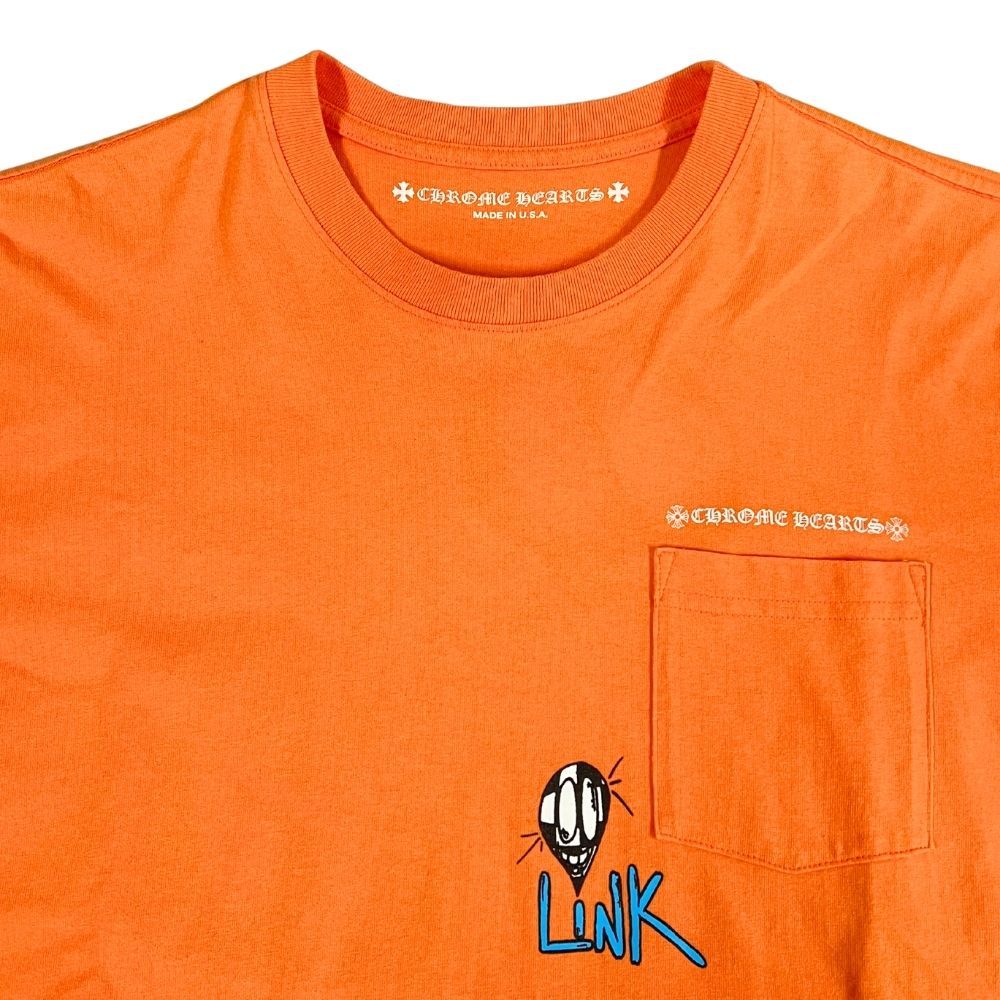 CHROME HEARTS オレンジ Tシャツ CHROME HEARTS クロムハーツ MATTY BOY LINK BUILD ポケット プリント